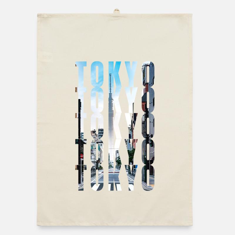 Tokyo Skyline Organic dish towel