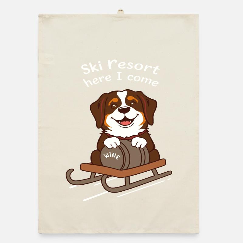 St. Bernard Dog Organic dish towel