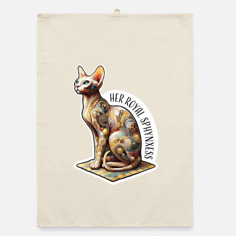 Sphynxess, Artistic Spynx Cat Organic dish towel