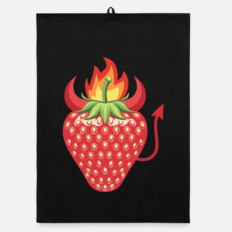 Devilish Strawberry Organic dish towel