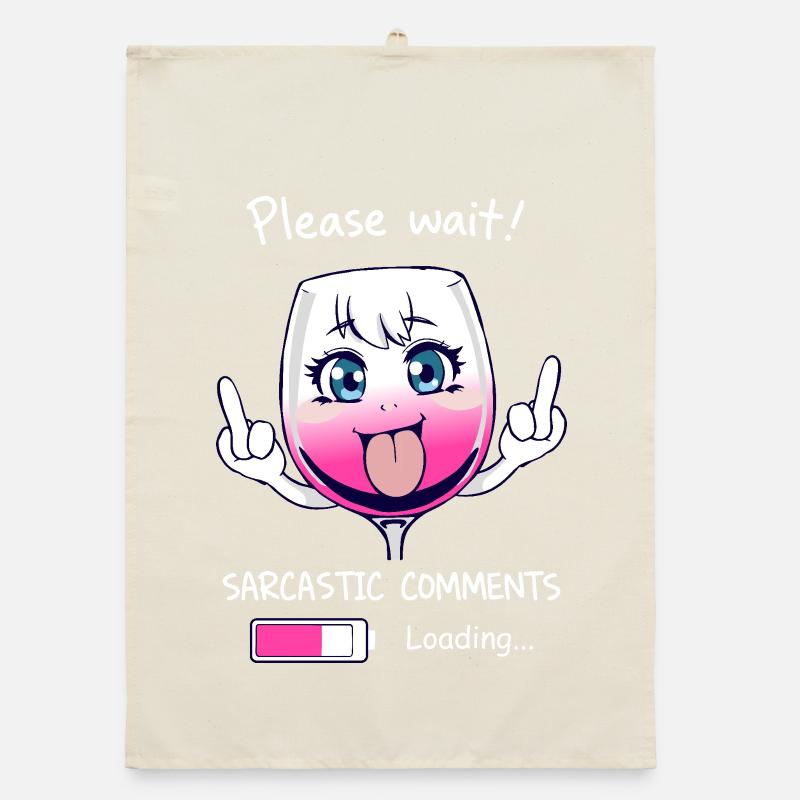 Sarkastisches Weinglas Organic Geschirrtuch