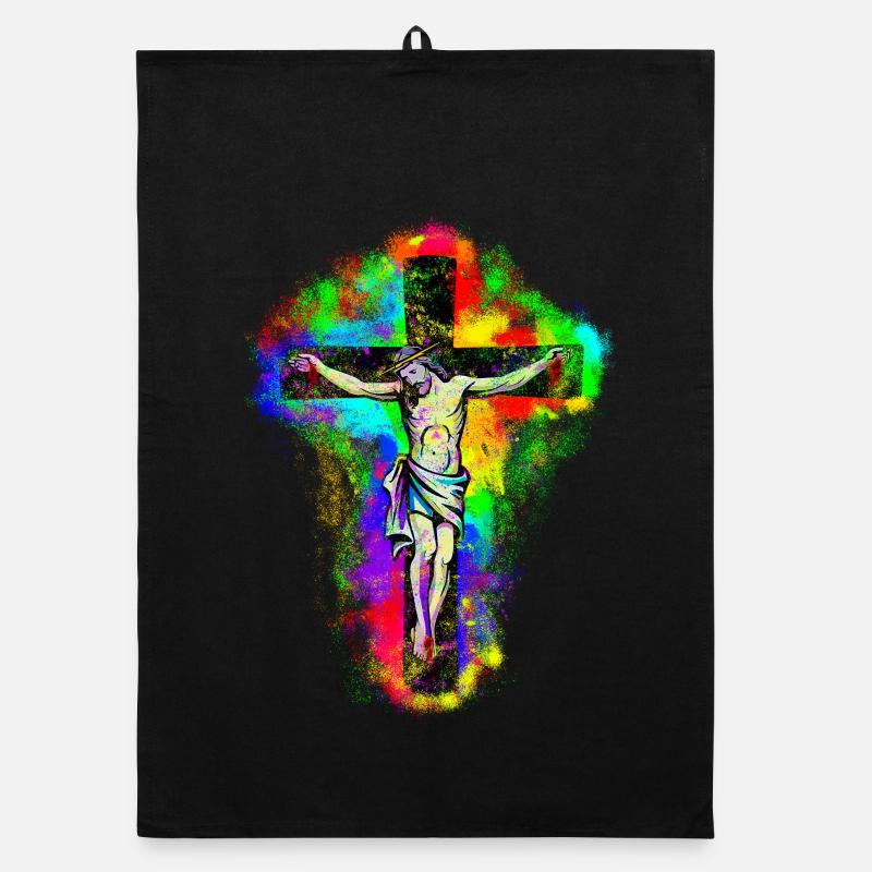 Jesus Christ Kreuz Organic Geschirrtuch