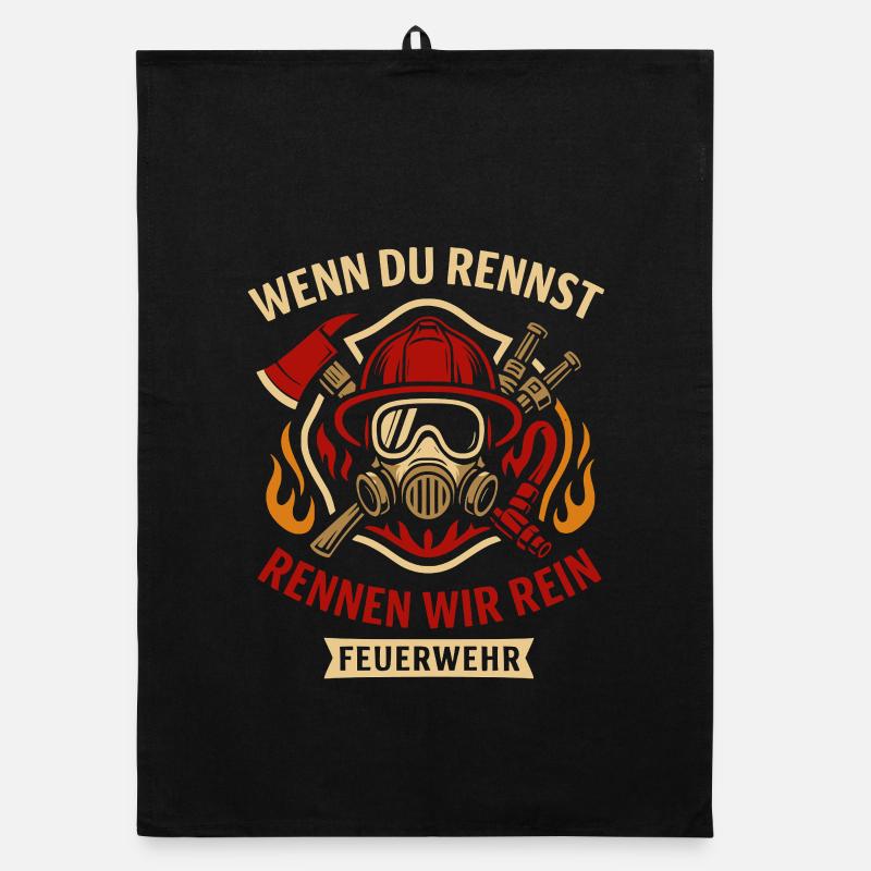 Si vous courez / courez nous en brigade de pompiers ! Torchon bio