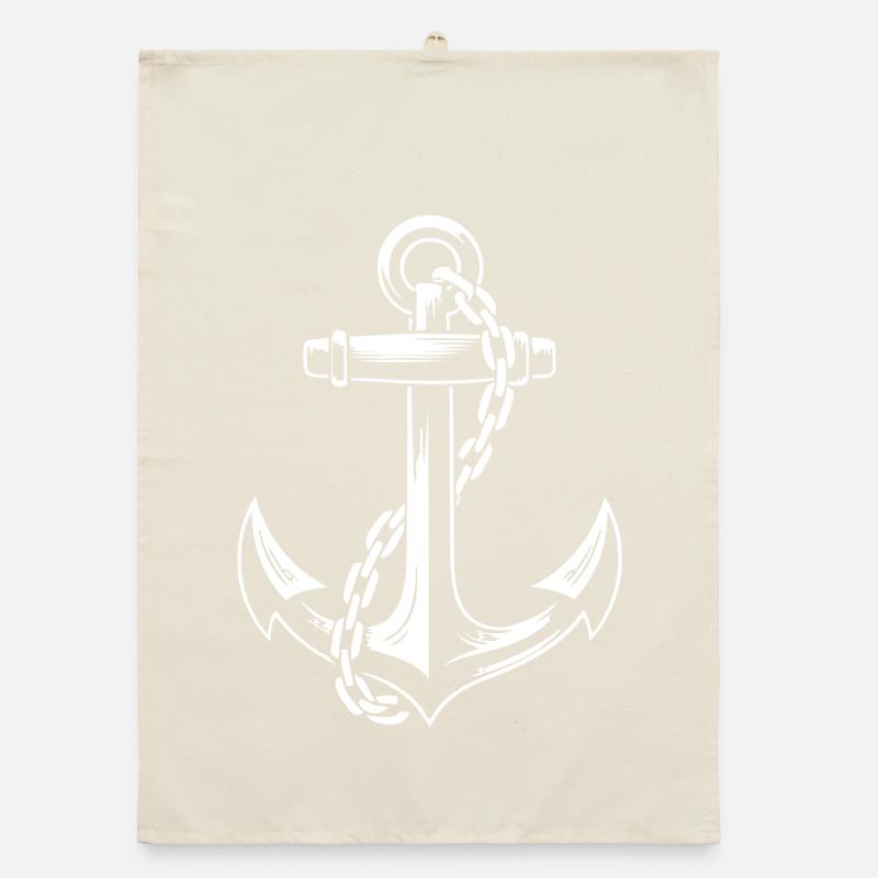Robust Ship Anchor with Chain Organic dish towel
