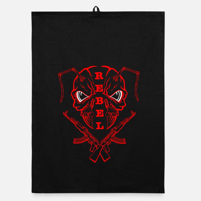 "REBEL EYES – Fearless Expression" rot Organic Geschirrtuch
