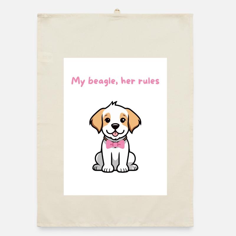 My beagle, her rules Organic dish towel
