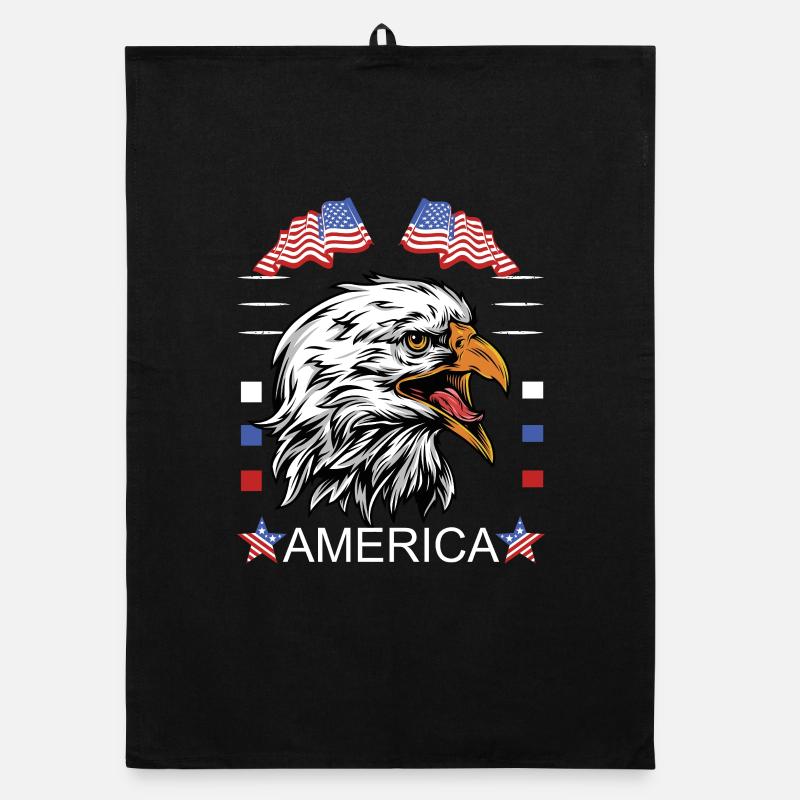 Aigle américain avec motif de drapeau Torchon bio