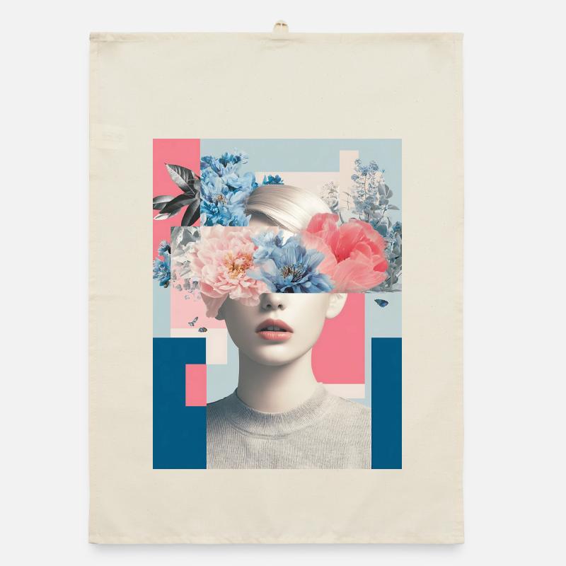 Abstract floral femininity Organic dish towel