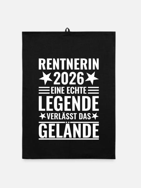 Pensioner 2026: Real legend leaves the site - Organic dish towel - black - Front