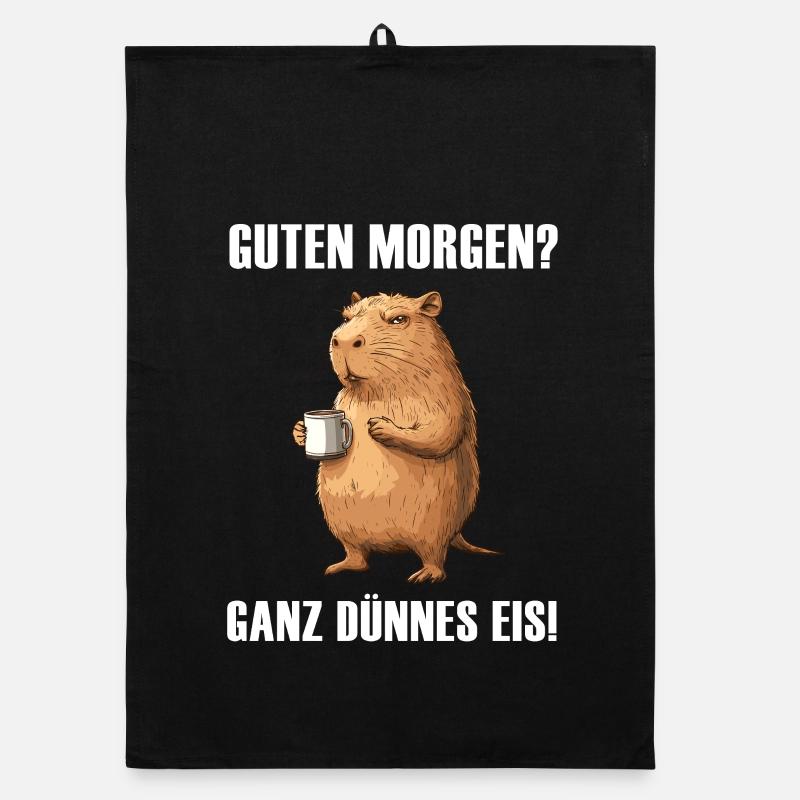 Capybara avec tasse à café Torchon bio