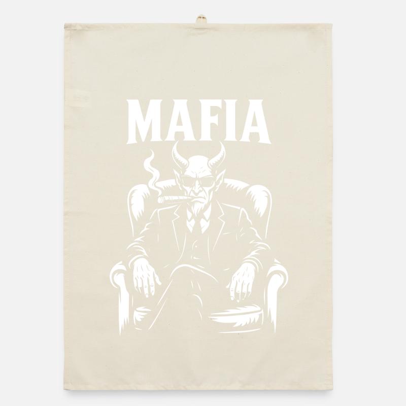 Mafia Mephisto Zigarre rauchend Organic Geschirrtuch