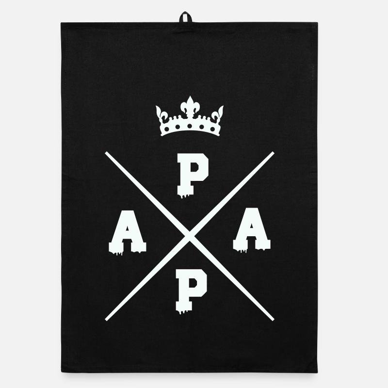 Kreuzendes Papa krone Logo Organic Geschirrtuch