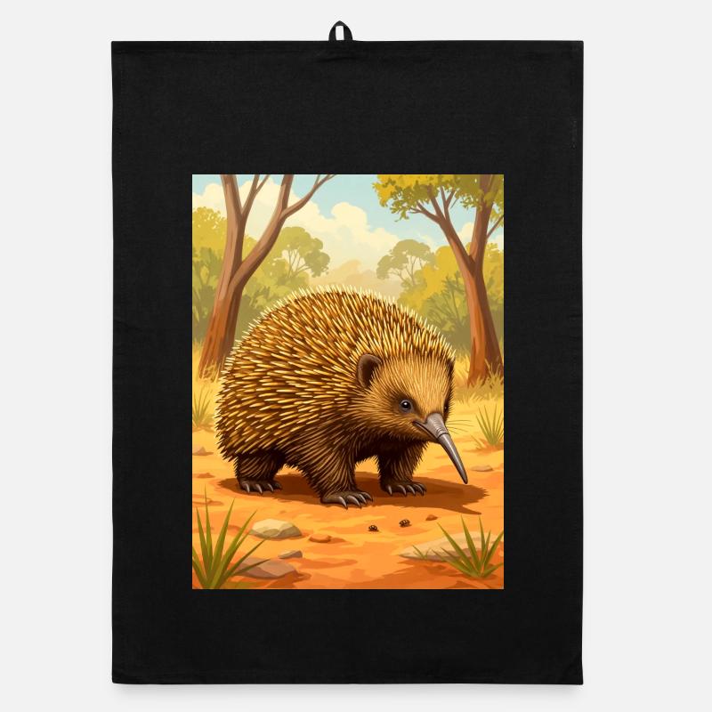 Echidna A spiny wanderer with ancient charm  Organic Geschirrtuch