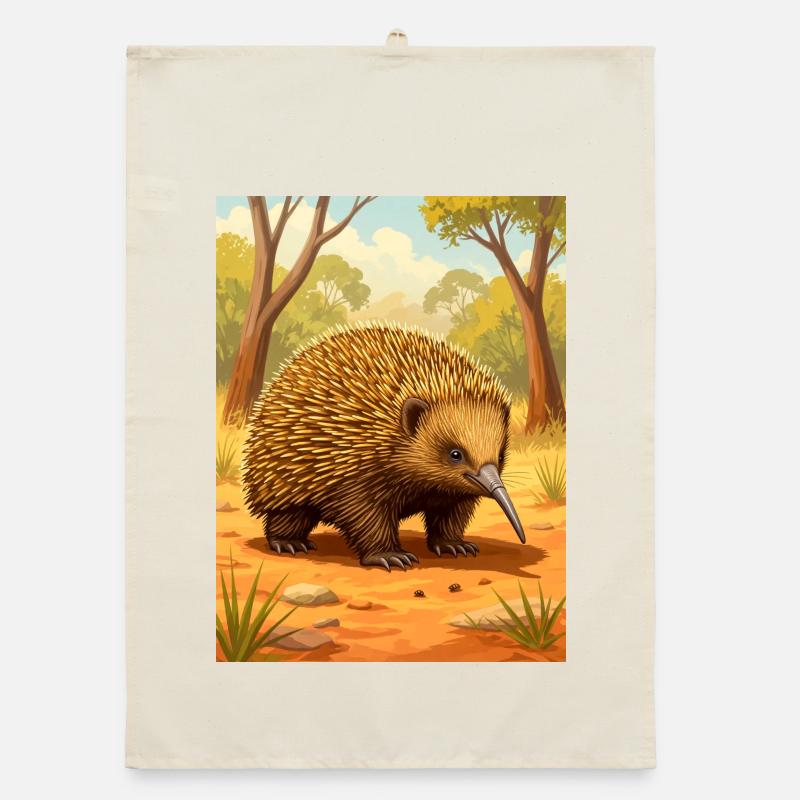 Echidna A spiny wanderer with ancient charm  Organic Geschirrtuch