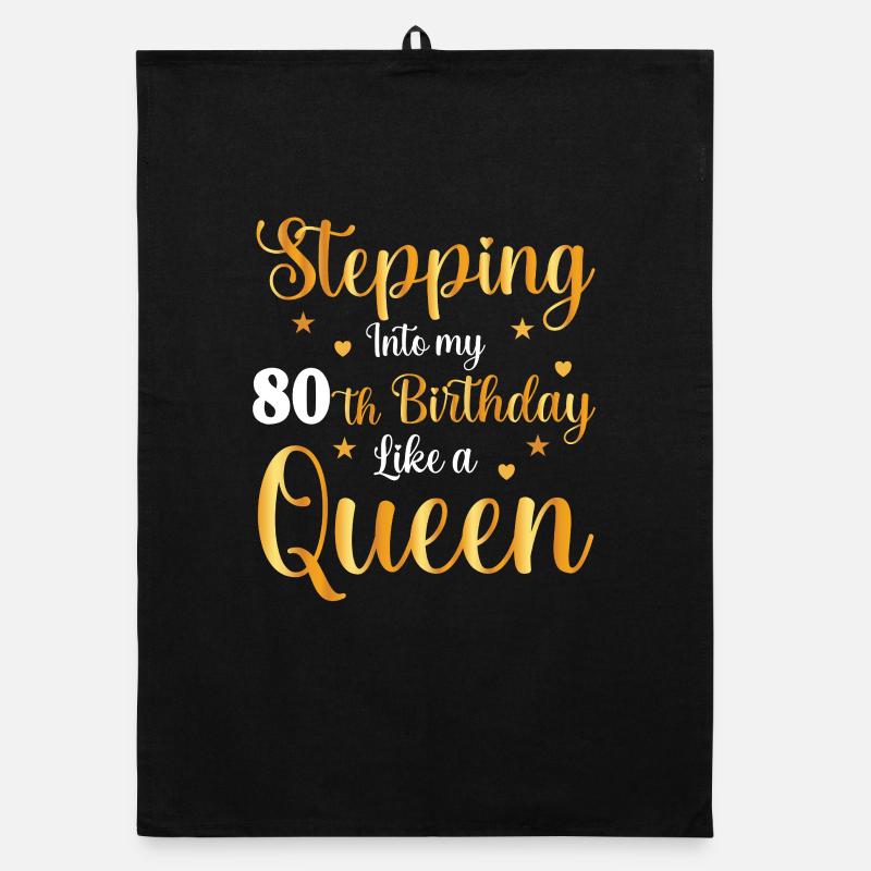 80e anniversaire Queen Style Torchon bio
