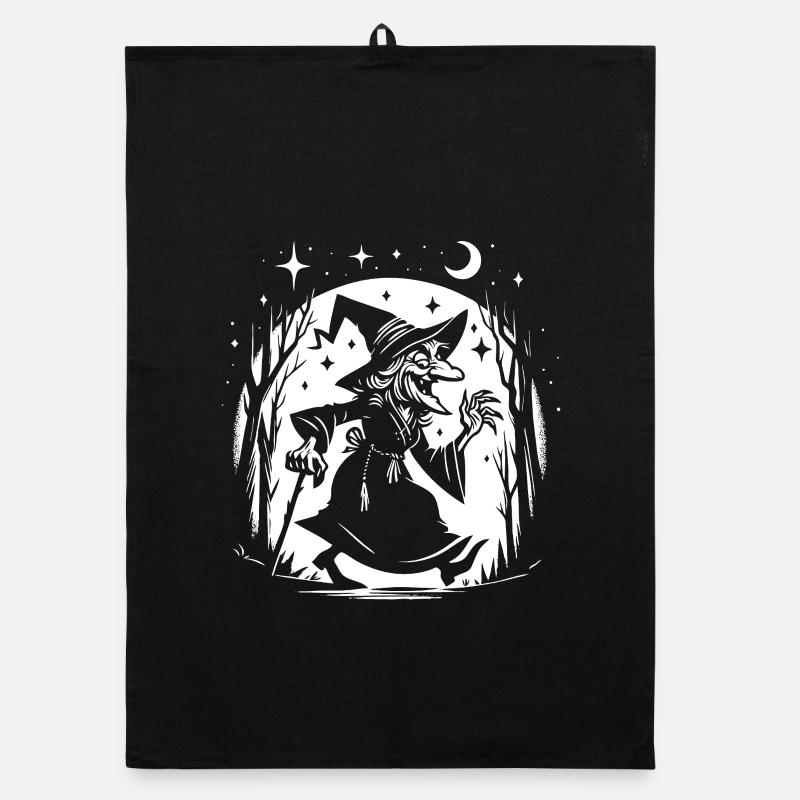 Funny Witch Design – Comic Fun Organic dish towel