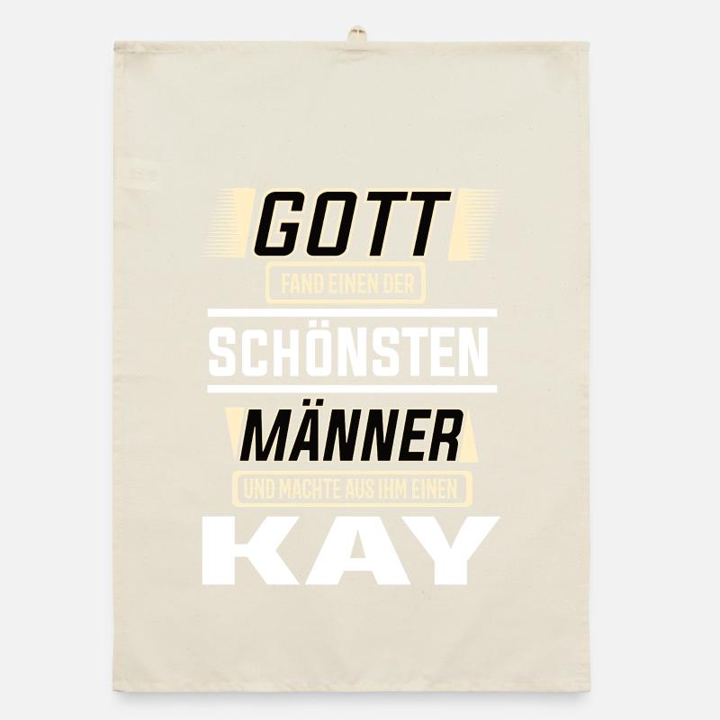 Kay the Most Beautiful Man Shaped by God Design Organic dish towel