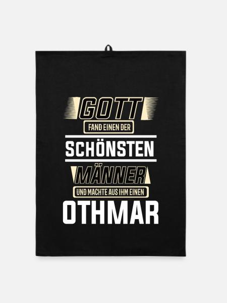 Othmar the Most Beautiful Man Shaped by God Design - Organic dish towel - black - Front