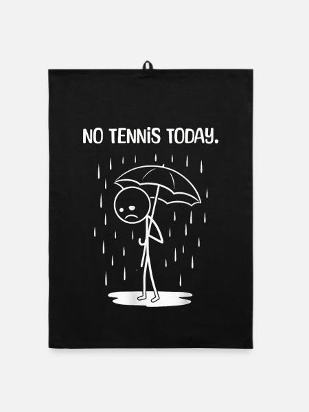 Lustiges Heute leider kein TEnnis - Organic Geschirrtuch - Schwarz - Vorne