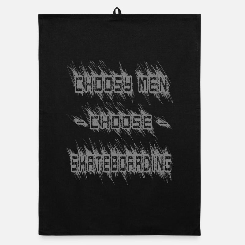 Choosy men choose skateboarding - Organic Geschirrtuch - Schwarz