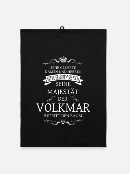 Sa Majesté le Volkmar entre dans la pièce - Torchon bio - noir - Devant