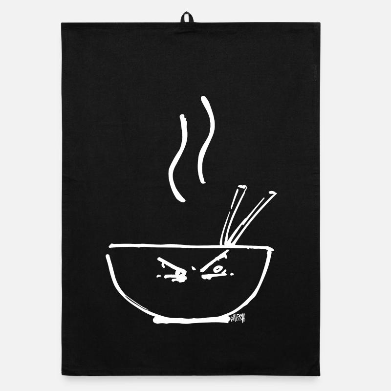 Heiße Suppe - Organic Geschirrtuch - Schwarz