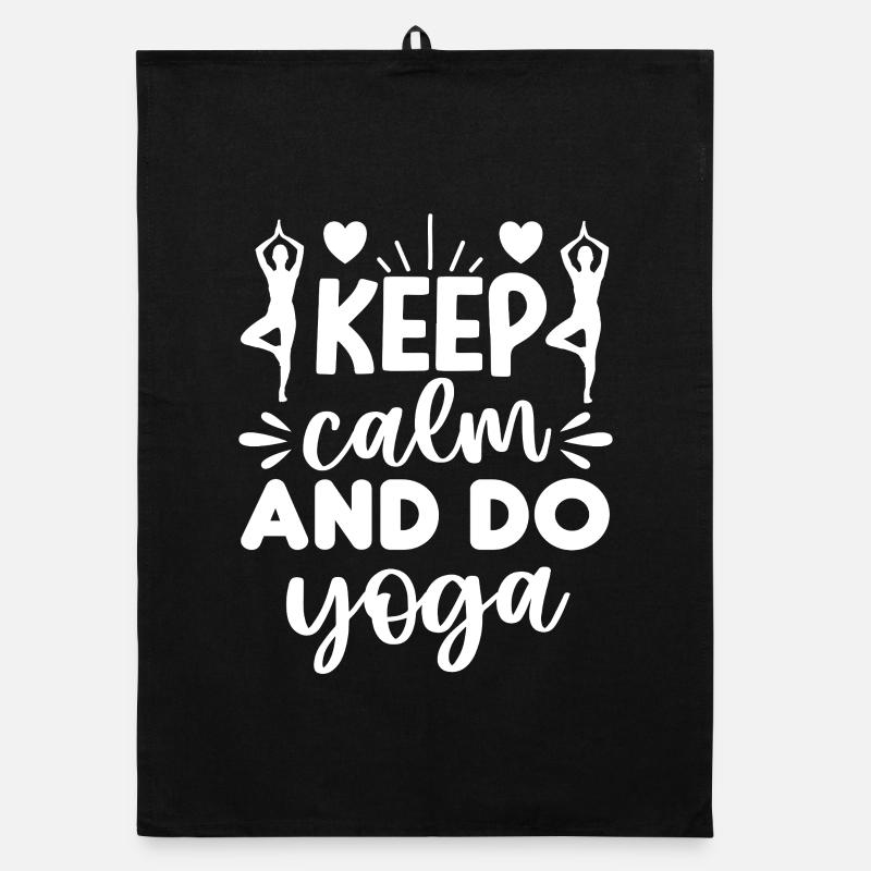Restez calme et faites plus de yoga Torchon bio
