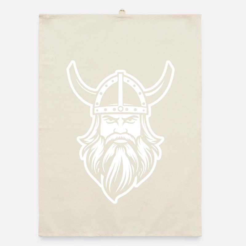 Viking Head Warrior Valhalla Odin Organic dish towel