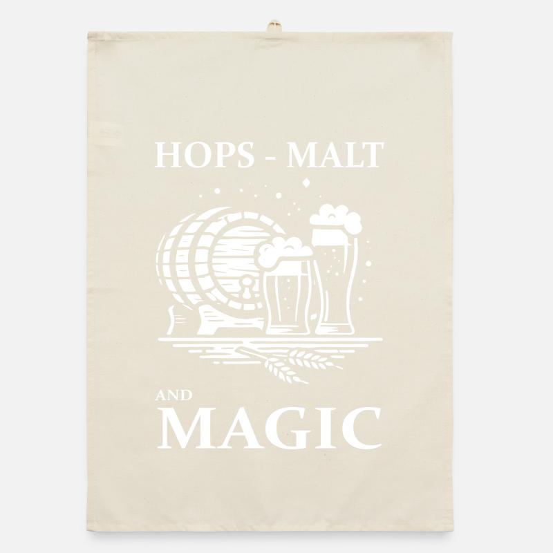 Beer Design – Hops, Malt and Magic Organic dish towel