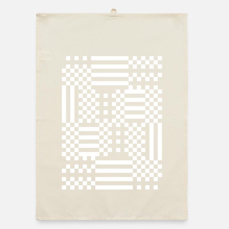 GridFlux Monochromes optisches Muster Organic Geschirrtuch