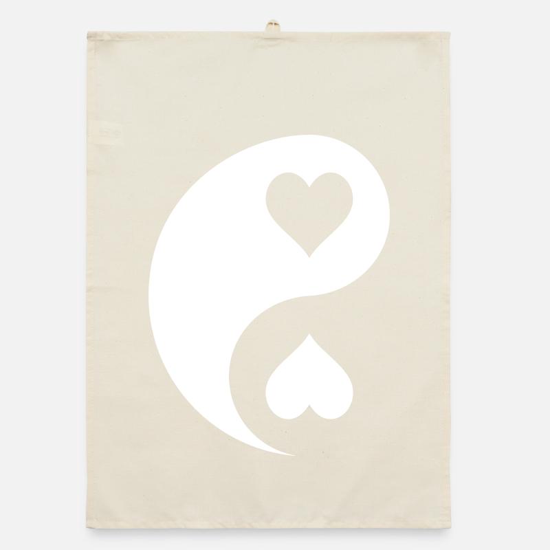 Yin Yang Herzen Emblem Organic Geschirrtuch