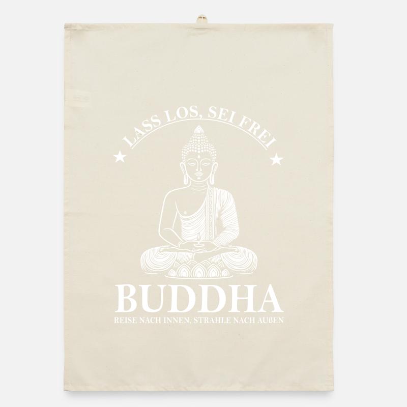 Buddha – Lass los, sei frei Design Organic Geschirrtuch
