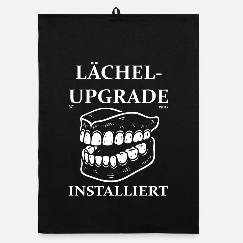 Smile Upgrade Installed – Denture Design - Organic dish towel - black