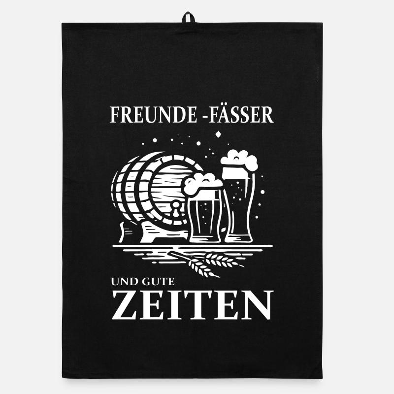 Freunde, Fässer & Gute Zeiten – Bier Design Organic Geschirrtuch