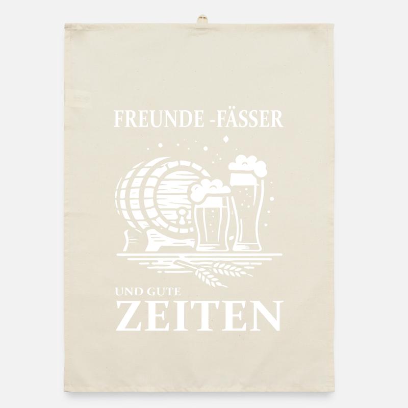 Freunde, Fässer & Gute Zeiten – Bier Design Organic Geschirrtuch
