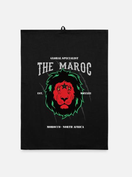 The Moroccan – Proud of Morocco Design - Organic dish towel - black - Front