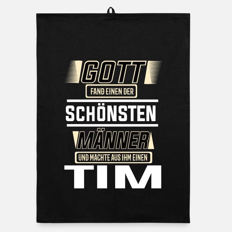 Tim der schönste Mann von Gott geformt Design - Organic Geschirrtuch - Schwarz