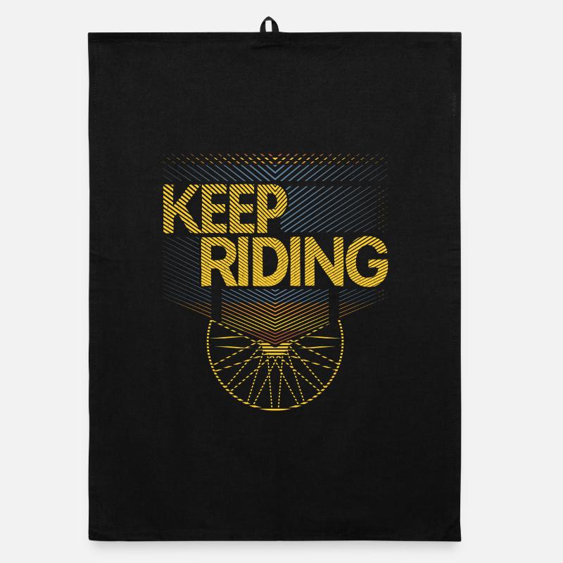 Keep Riding Cycling Pattern Organic dish towel