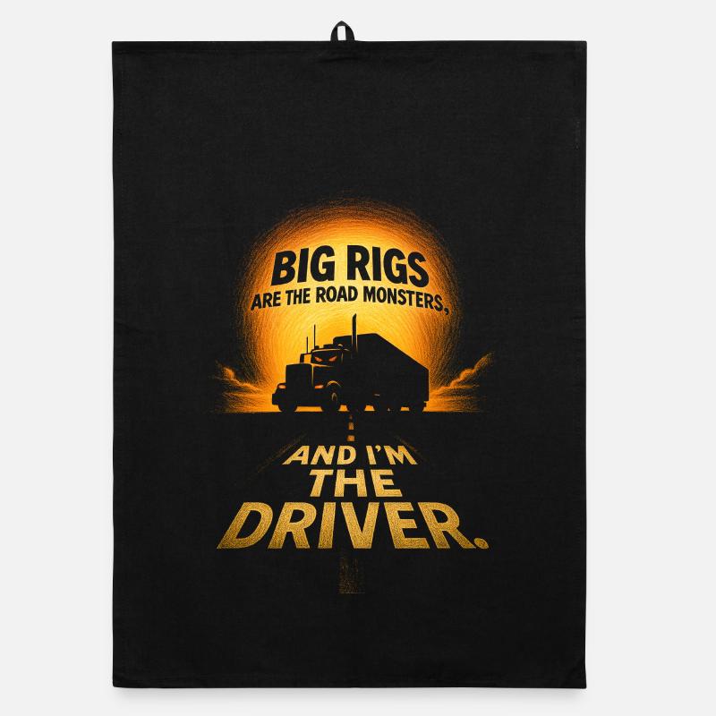 Big Rigs Road Monsters Driver Organic dish towel