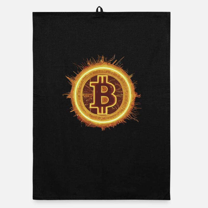 Bitcoin Sonneneruption – Leuchtendes Krypto-Symbol Organic Geschirrtuch