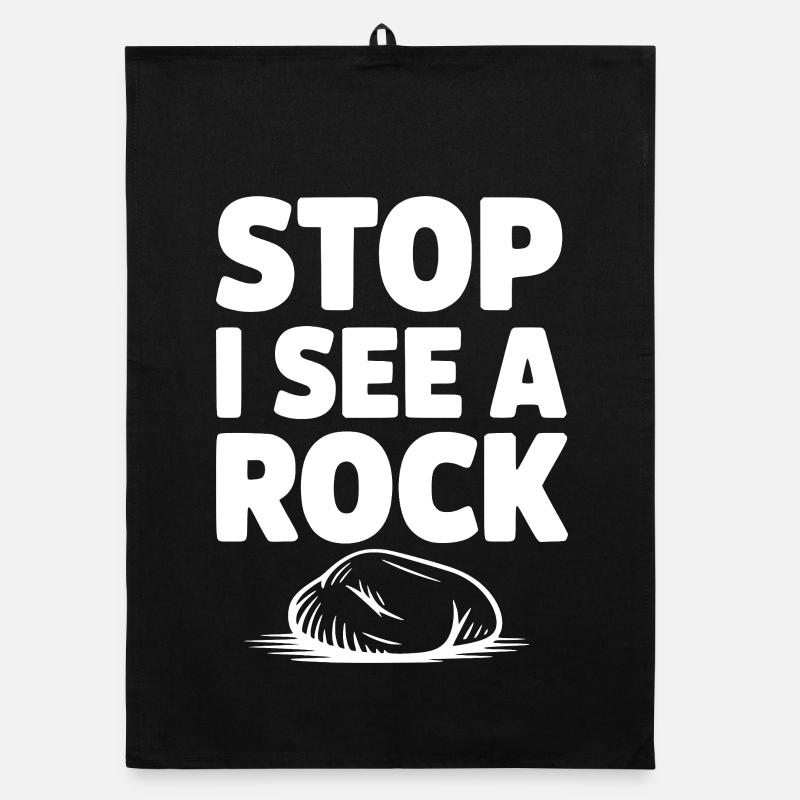 Stop I See a Rock Organic dish towel