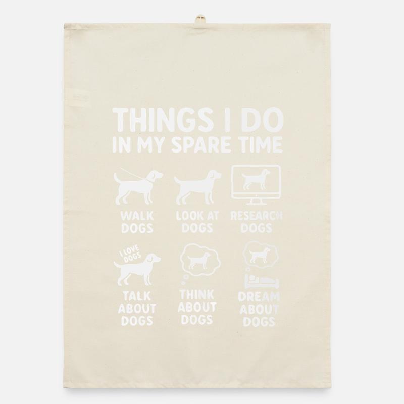 Lustiger Hunde Spruch Freizeit Organic Geschirrtuch