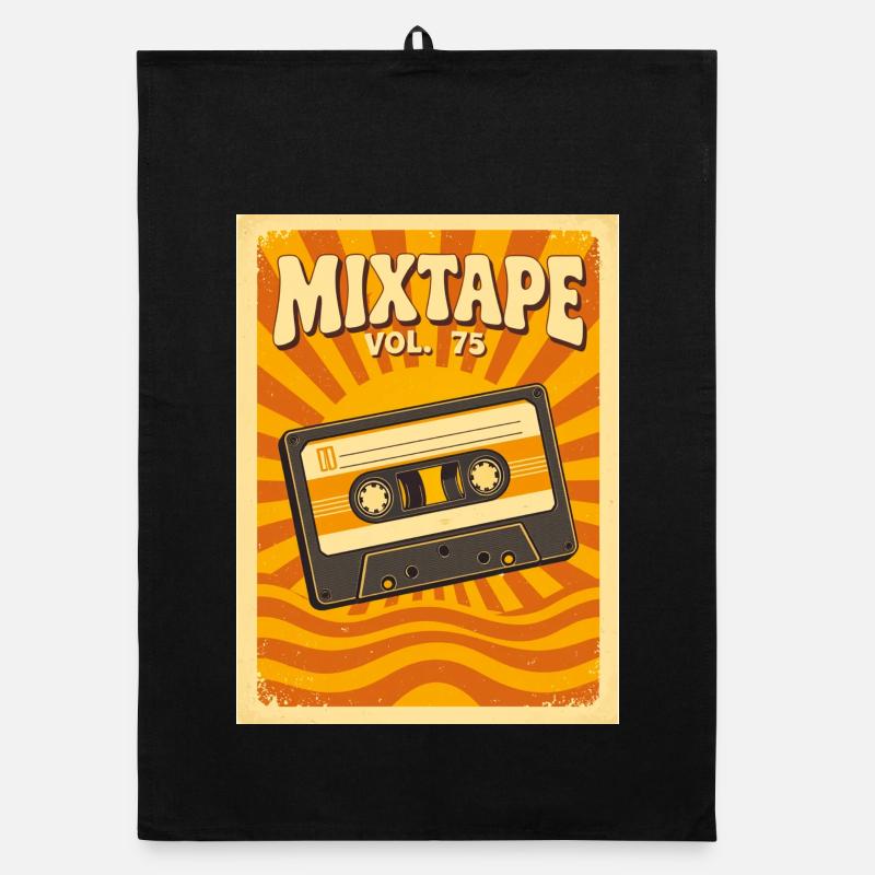 Illustration de mixtape rétro avec Warm Seventies Torchon bio