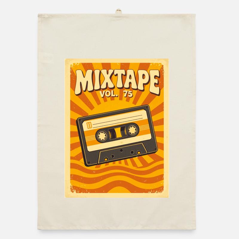 Illustration de mixtape rétro avec Warm Seventies Torchon bio