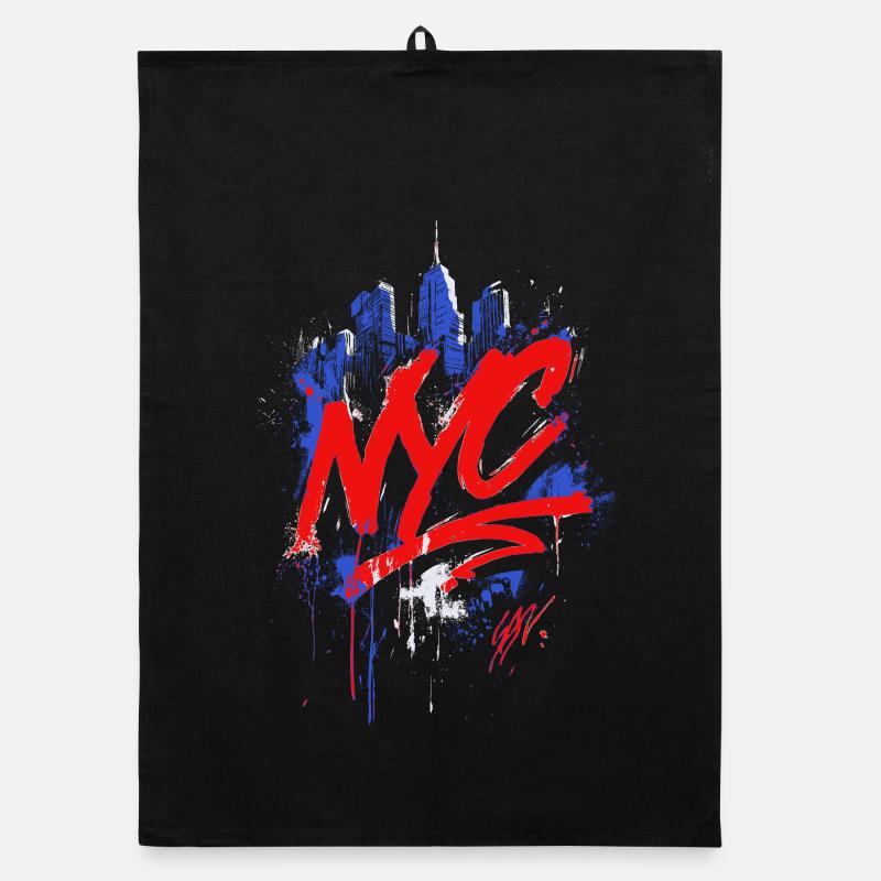 NYC Graffiti Skyline Splash Organic dish towel