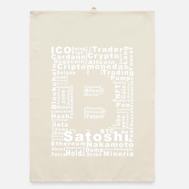 Satoshi Nakamoto Krypto-Collage Organic Geschirrtuch