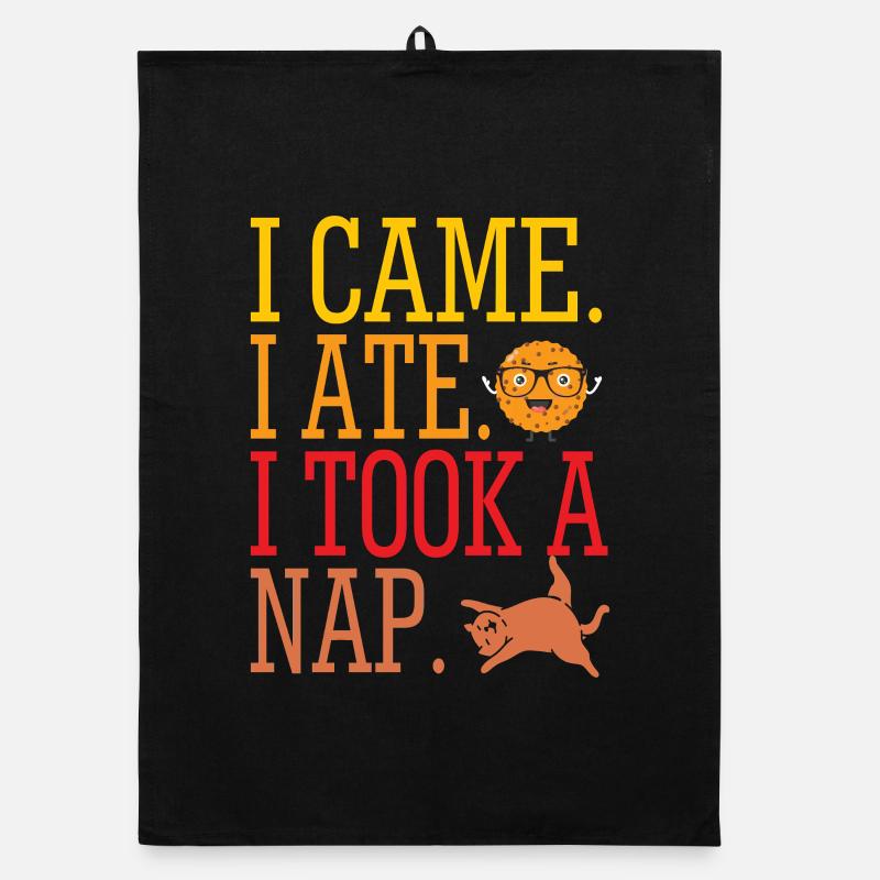 I came ate took a nap Organic dish towel