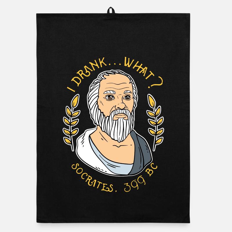 Funny Socrates I Drank What Philosophy Graphic Organic Geschirrtuch