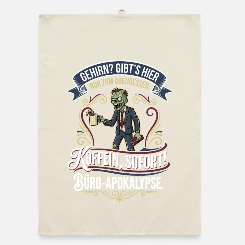 Coffee Zombie Office Apocalypse Organic dish towel