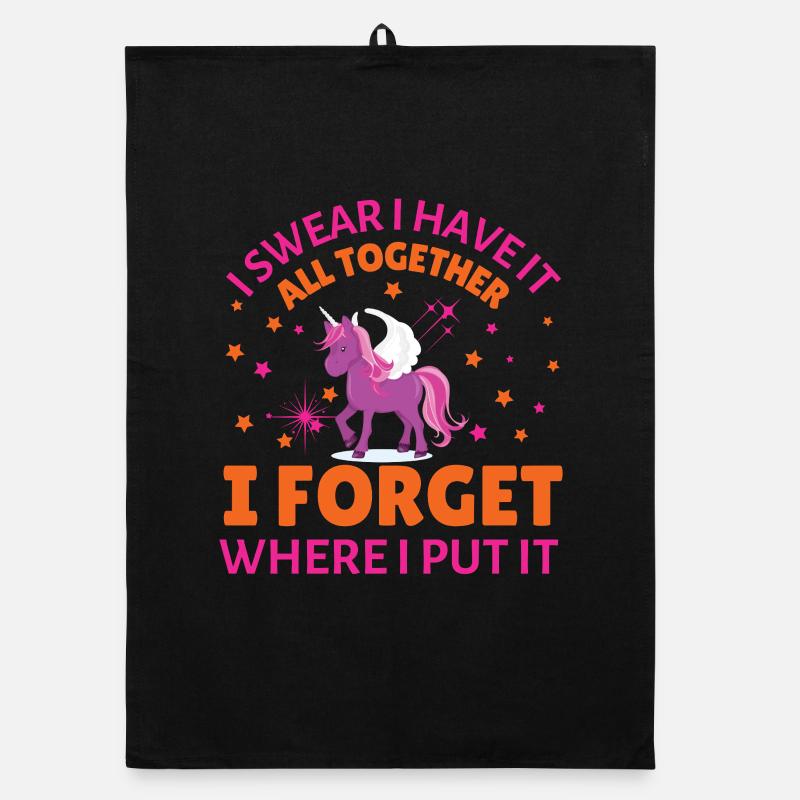 Unicorn forget where i put it Organic dish towel